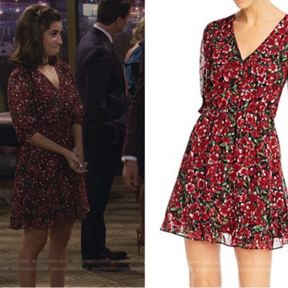 The Kooples Floral Print Metallic Dress  size 1